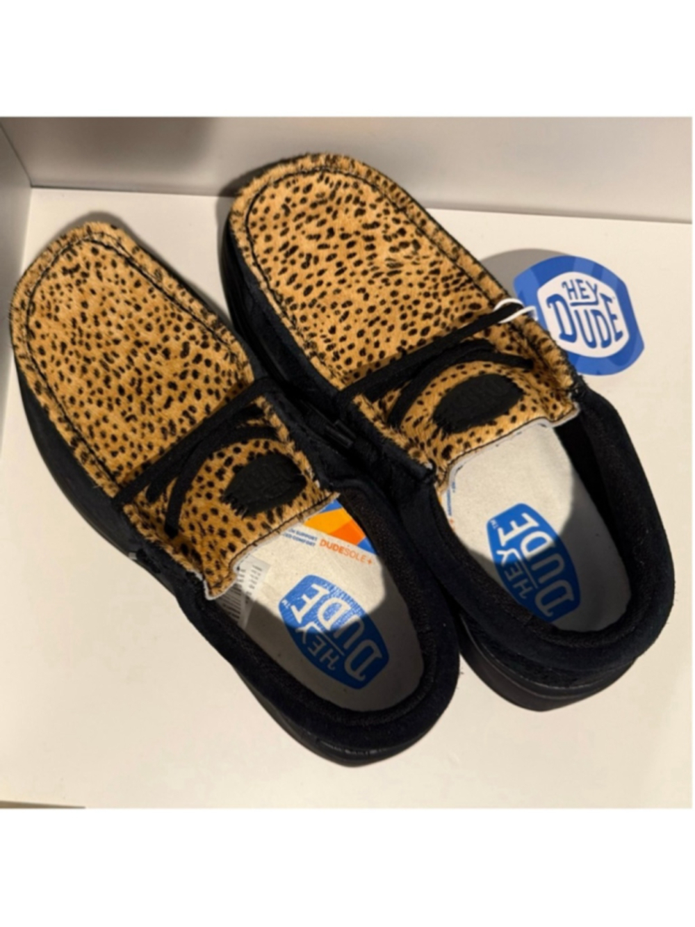NEW Hey Dude Wendy Comfy Luxe Leopard Calf Hair Slip-On Shoes W7 EU 38 NWT - Picture 7 of 11